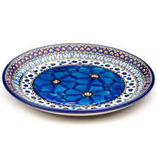 Largest selection of polish pottery. Polish Art Center Unikat Polish Pottery Stoneware Dessert Plate U408