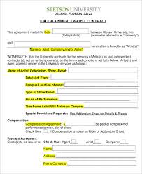 14 artist contract templates word