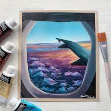 Pencil Paints And Color Pens In 2020 Sky Art Painting Diy Canvas Art Painting Canvas Art Painting