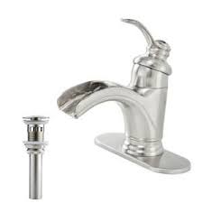 Bwe Waterfall Single Hole Single Handle Vessel Bathroom Faucet With Pop Up Drain Assembly In Brushed Nickel A 96137n 2 The Home Depot Bathroom Faucets Faucet Single Handle Faucet