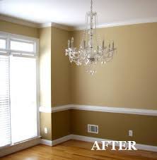 It can be narrow or wide, depending upon the style you wish to add to the room, but it should be appropriate to go in the middle of the wall; Interior Painting Home Painting Five Star Painting Loudoun Room Wall Colors Dining Room Colors Chair Rail Paint Ideas