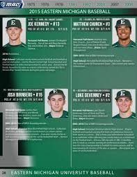 2015 EMU Baseball Media Guide by Eastern Michigan University Athletics
