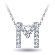 M mooham gold hexagon initial necklaces for women, 14k gold plated dainty letter charm necklaces personalized gold initial necklaces for women teen girls jewelry gifts. Diamond Initial Pendant 14k Letter M Ben Bridge Jeweler