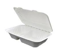 Compostable 2 Compartment Eco Sugarcane Bagasse Clamshell