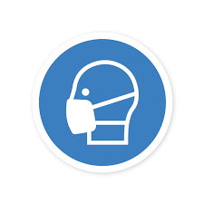 Achterzijde verkeersbord ral7042 met witte rand ral9016. Sticker Mondmasker Mondmasker Verplicht Dr Sticker