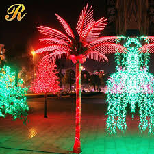 Using An Led Rope Lighted Palm Tree Indoors With A Red And Green Color Scheme A Great W Palm Tree Lights Decorating With Christmas Lights Christmas Palm Tree