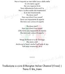 Testo dedicata a te niko pandetta. Bts Italia Bangtan Italian Channel Subs