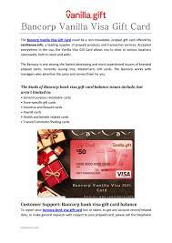 Check spelling or type a new query. Bancorp Vanilla Visa Gift Card By Vanila Gift Issuu