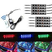 8pcs Rgb Multi Color Led Engine Bay Or Under Car Lighting Kit W Wireless Remote Ebay
