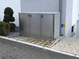 Silent 123 Korpus Perlgrau Sichtbeton Gewaschen Fronten Edelstahl Mit Struktur Leinenblech Mullbox M Mulltonnenbox Mulltonnen Verkleidung Mulltonnenhaus