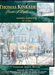 Each of the set of 3 charts listed below is available in 18 count for just $13.99. Gallery Ru Holiday Gathering Thomas Kinkade Niilit51 Dimensions Cross Stitch Christmas Cross Stitch Thomas Kinkade Cross Stitch Patterns