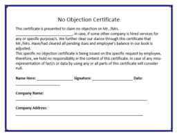 No Objection Certificate Template Word Excel Pdf Templates Certificate Templates Word Template Templates