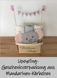 Upcycling Geschenkverpackung Aus Mandarinen Korbchen Verpackung Upcycling Vinyl Aufkleber