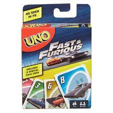 Uno Fast Furious Theme Card Game For 2 10 Players Ages 7y Walmart Com Uno Card Game Card Games Cards