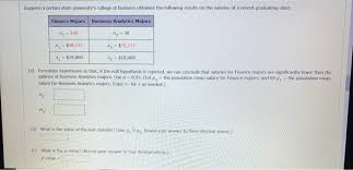 Finance is an excellent degree choice that offers challenging work in a variety of industries. Solved Suppose A Certain State University S College Of Bu Chegg Com