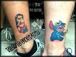 Disneytattoos disney tattoos tattoo lilo stitch. Lilo And Stitch Tattoo On Couple Leg By Enoki