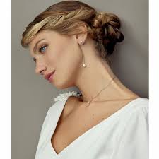 Pearl Wedding Earrings. Leo, Golden Pearl Dangling Earrings.