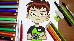 رسم بن تن how to draw ben 10 تعلم واستمتع drawings draw ben 10