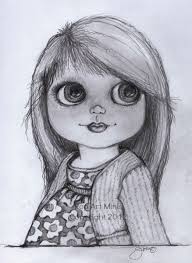 Black And White Eye Drawing Cartoon Pop Art Minis Sketches In Black White Blythe Inspired Delights Girl Eyes Drawing Big Eyes Art Black And White Drawing