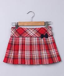 Beebay Red Navy Plaid Pleated Skirt Newborn Infant Toddler