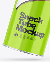 Download Glossy Snack Tube W Chips Mockup In Tube Mockups On Yellow Images Object Mockups PSD Mockup Templates