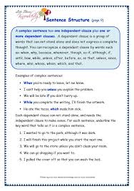 Sentence Structure Worksheet Sentence Structure Complex Sentences Worksheets Complex Sentences