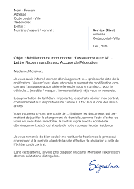Lettre De Resiliation Assurance Auto Suite A Un Demenagement