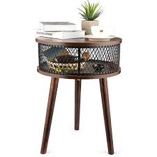 #farmhousetabledecor #décor #farmhousedecor #farmtable #tablescape #design #diy #inspiration #decorating. Bathwa Industrial Round End Table Side Table With Metal Storage Basket Vintage Accent Table Wooden Look Furniture Farmhouse Goals