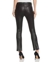 Rag Bone Braxton Cropped Flared Leather Pants In Black Lyst