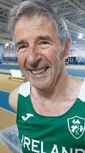 Tom Durkan Bohermeen AC , part of M80 4x800m World Record team in  Abbottstown tonight at NIA live.