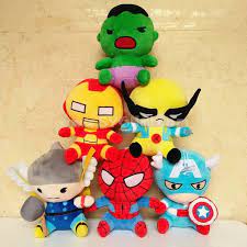 The Avengers Plush Toys Stuffed Animals Set 6pcs 18cm 7inch Tall Baby Superhero Avengers Nursery Plush Toys