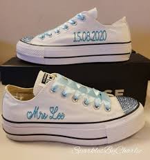 Wedding Platform Custom Converse, Chunky Wedding Converse Pumps
