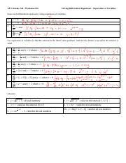 Others have numbers and/or simple words changed. 96 Solving Differential Equations Separation Of Variables Pdf Ap Calculus Ab Worksheet 96 Solving Differential Equations U2013 Separation Of Course Hero