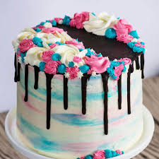 Watercolor Gender Reveal Cake Video Baby Reveal Cakes Creative Cake Decorating Watercolor Cake