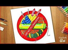 Say No To Crackers Drawing On Dipawali 2020 Pollution Free Diwali Poster Step By Step Tutorial Yo Pollution Free Diwali Diwali Poster Say No To Crackers