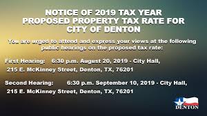 notice of 2019 tax year proposed property tax rate for city