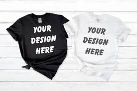 Download Duo Black White Gildan 64000 Mock Up T Shirt Mock Up Couple T Shirt Design Shirts Shirt Mockup