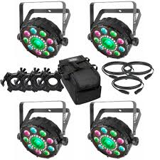 Chauvet Dj Fxpar 9 Bundle With Four Lights Free Arriba Bag O Clamps And Dmx Cables Agiprodj