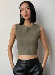 Today, we focus in on the crevier knit top. Babaton Pia Sculpt Knit Tank Aritzia Intl