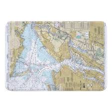 Breakwater Bay Hoelscher New York Harbor Ny Nautical Chart Memory Foam Bath Rug