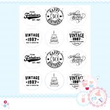Edible Cupcake Toppers X 12 30th Birthday Cupcake Toppers Black And White
