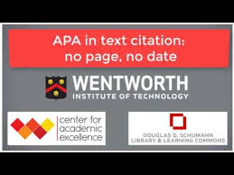 Apa In Text Citation No Page No Date Video Youtube