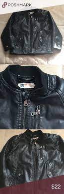 H M Boys 3 4y Leather Jacket Black Used H M Boys Jacket Size 3 4 Years Black 60 Viscose 40 Polyes Leather Jacket Leather Jacket Black Rain Jacket Women