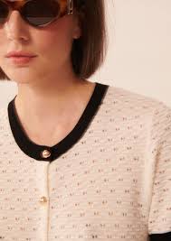 Gilet Georgina écru en merinos extrafin