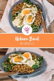 Urkorn Bowl Mit Erbsen Und Ei Sevencooks Rezept Vegetarisch Kochen Rezepte Lebensmittel Essen