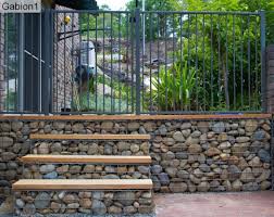 Gabion Steps With Timber Treads Http Www Gabion1 Com Gabion Retaining Wall Landscaping Retaining Walls Garden Retaining Wall