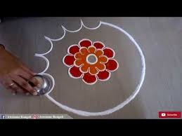Beautiful Flower Rangoli Design Youtube Rangoli Designs Flower Flower Rangoli Rangoli Designs Diwali
