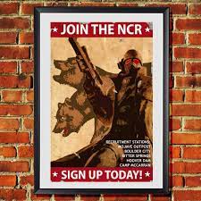 1 background 2 interactions with the player character 2.1 interactions overview 2.2 quests 3 inventory 4 notes 5 notable quotes 6 appearances he is located in. Amazon Com Fallout New Vegas Join The New California Republic Ncr Original Art Print 11x17 Handmade