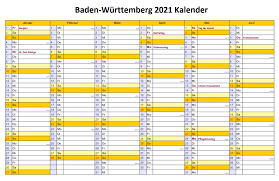 Diese zusätzlichen freien tage werden von den einzelnen schulen festgelegt und beispielsweise als typische brückentage genutzt. Leer Sommerferien 2021 Baden Wurttemberg Kalender In Word