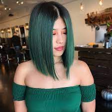 The contrast between the black and green is pretty amazing. Light To Dark Green Hair Colors 20 Ideas To See Photos